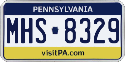 PA license plate MHS8329