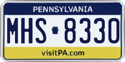 PA license plate MHS8330