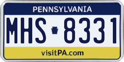 PA license plate MHS8331