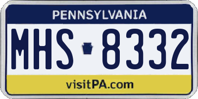 PA license plate MHS8332