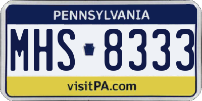 PA license plate MHS8333