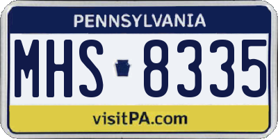 PA license plate MHS8335