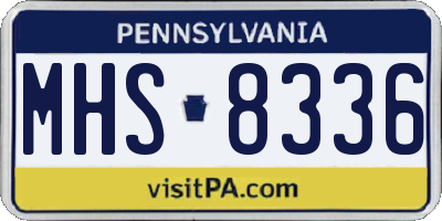 PA license plate MHS8336