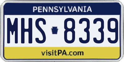 PA license plate MHS8339