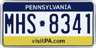 PA license plate MHS8341