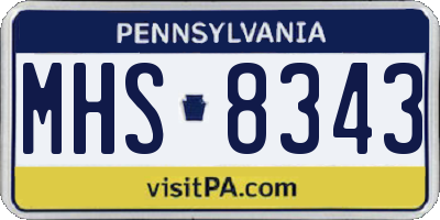 PA license plate MHS8343