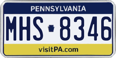 PA license plate MHS8346
