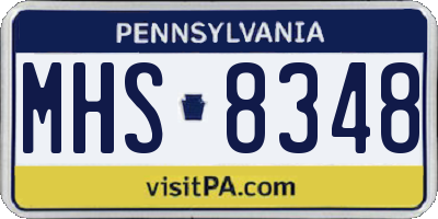 PA license plate MHS8348