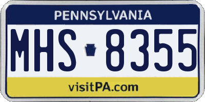 PA license plate MHS8355