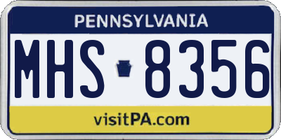 PA license plate MHS8356