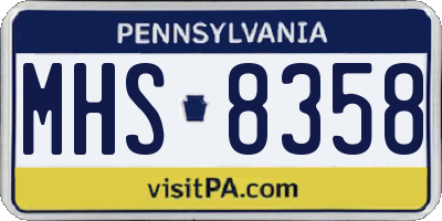 PA license plate MHS8358