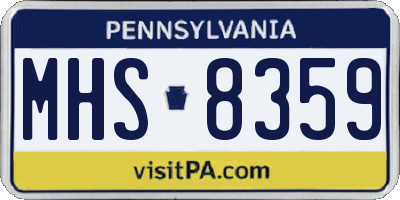 PA license plate MHS8359