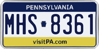 PA license plate MHS8361