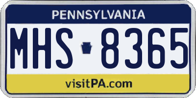 PA license plate MHS8365