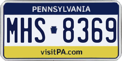 PA license plate MHS8369