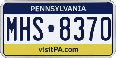 PA license plate MHS8370
