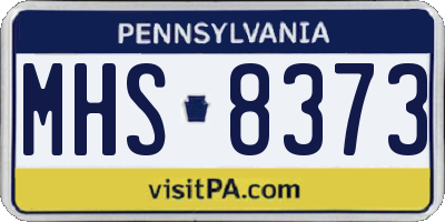 PA license plate MHS8373
