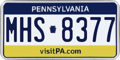 PA license plate MHS8377