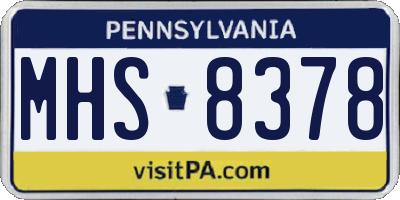 PA license plate MHS8378
