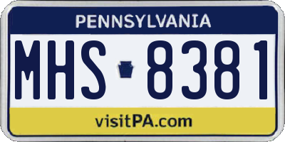 PA license plate MHS8381