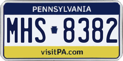 PA license plate MHS8382