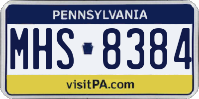 PA license plate MHS8384
