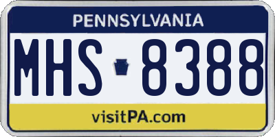 PA license plate MHS8388