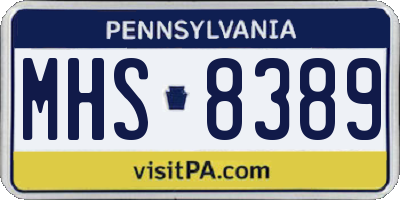 PA license plate MHS8389