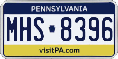 PA license plate MHS8396