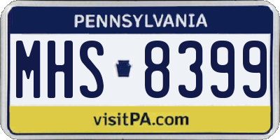 PA license plate MHS8399