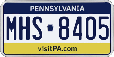 PA license plate MHS8405