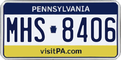 PA license plate MHS8406
