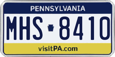 PA license plate MHS8410