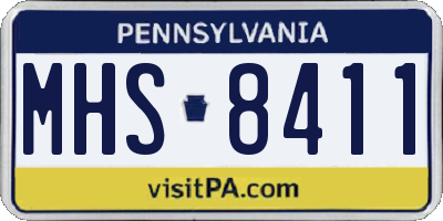 PA license plate MHS8411