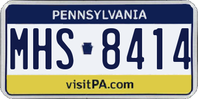 PA license plate MHS8414