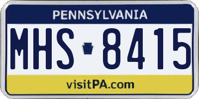 PA license plate MHS8415