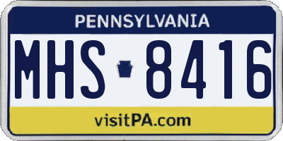 PA license plate MHS8416