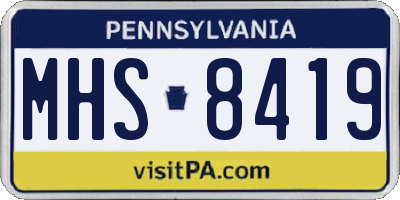 PA license plate MHS8419