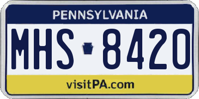 PA license plate MHS8420