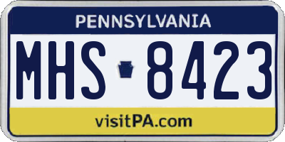 PA license plate MHS8423