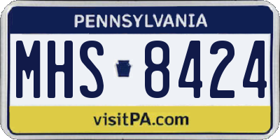 PA license plate MHS8424