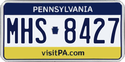 PA license plate MHS8427