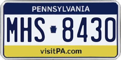 PA license plate MHS8430