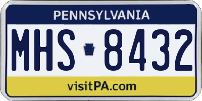PA license plate MHS8432
