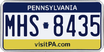 PA license plate MHS8435