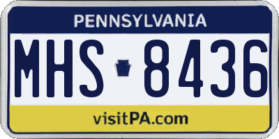 PA license plate MHS8436