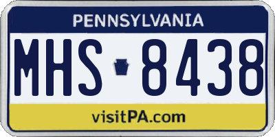 PA license plate MHS8438