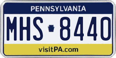 PA license plate MHS8440