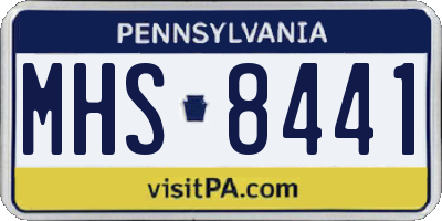 PA license plate MHS8441