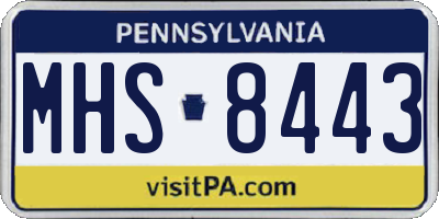 PA license plate MHS8443